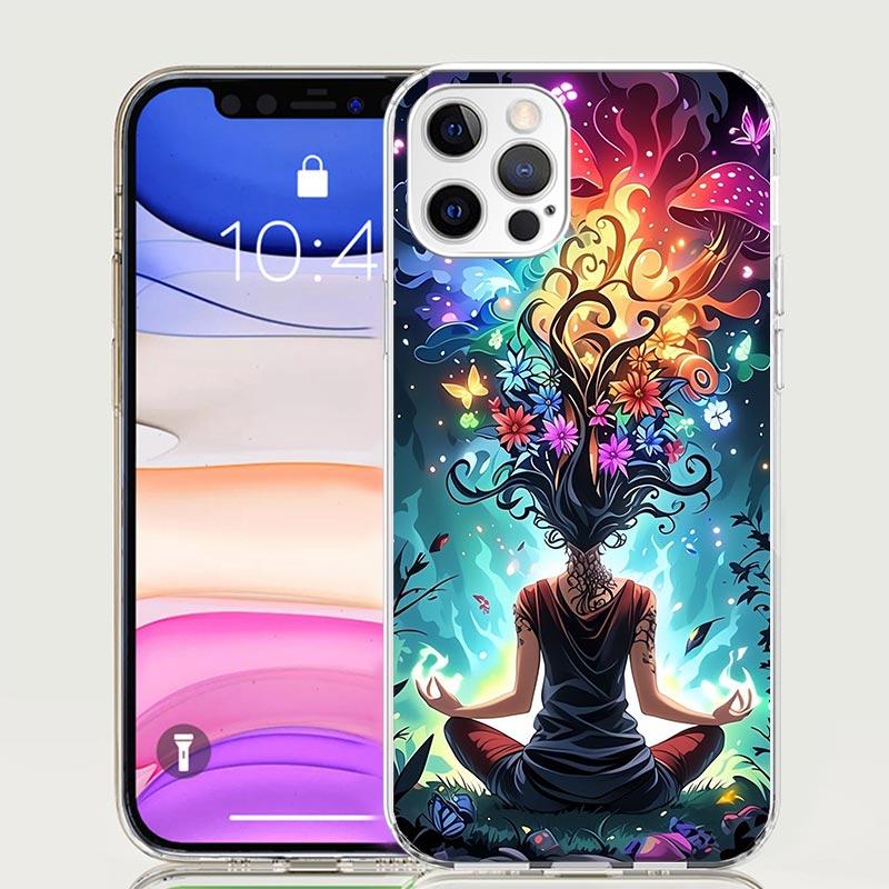 Meditation Yoga Girl Phone Case for Apple iPhone 17 Air 16 15 Plus 14 + 13 Mini 12 11 Pro Max 7 8 SE 16Max Soft Shell Cover Coqu