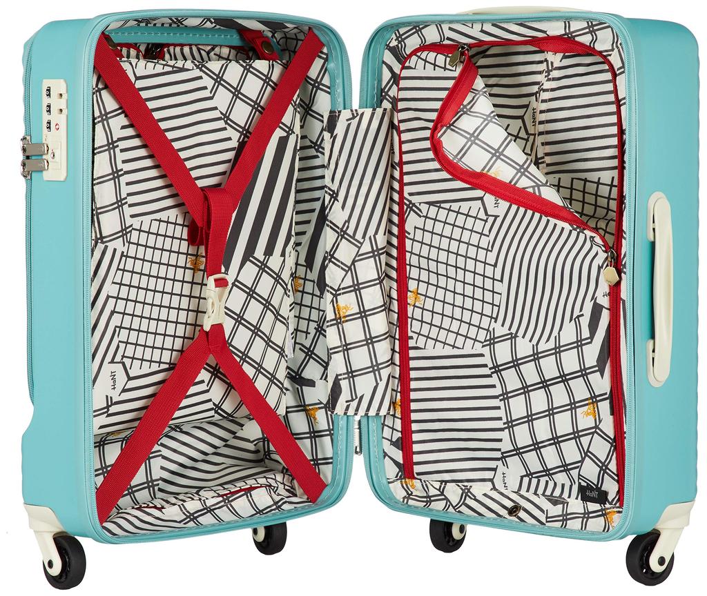 Suitcase S size 1 night 2 days 2 nights 3 days 34L Front pocket Caster stopper Carry case Carry bag Mine 54 cm Blue Clover [Hunt] carry-on 3.3kg