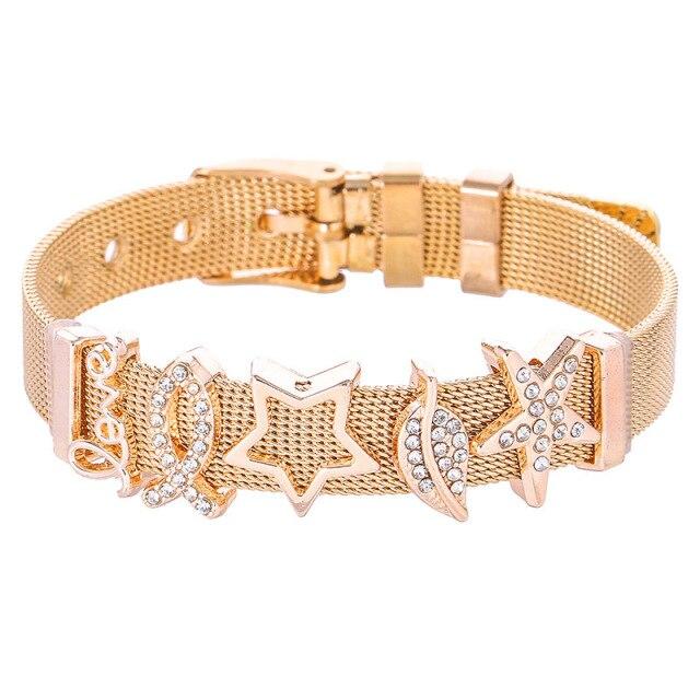 High Quality Stainless Steel Mesh Bracelets Bangles Heart Keeper Charms Bracelet For European Woman Men Gifts Wholesale