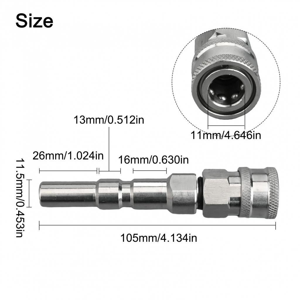 Efficient Stainless Steel High Pressure Washer Adapter 14IN for Nilfisk KEW