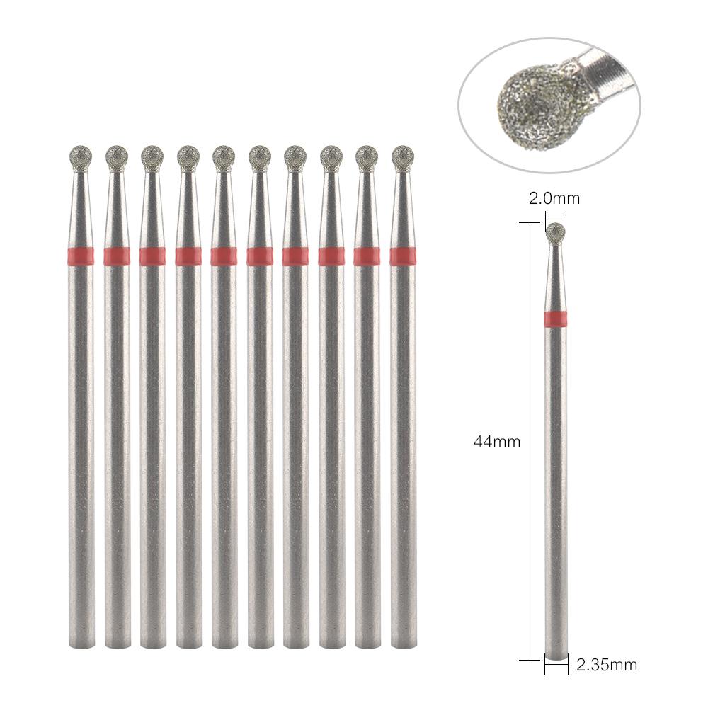 10 шт., сверла для ногтей, алмазные борфрезы, шлифовальные насадки, аксессуары для гель-лака для ногтей, инструмент для дизайна ногтей, хвостовик, резьба, полировка