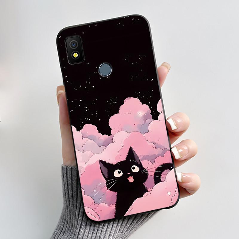 For Cricket Icon 4 Case Luxury Cute Love Rabbit Funny Black TPU Soft Silicone Protective Phone Case for Cricket Icon4 Back Cover