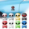 1Pcs Cute Metal Zinc Alloy Skull Skeleton Emblem Sticker Truck Label Badge Decal Motorcycle Automobiles Car Styling Accessories