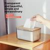 Nordic Simple Creative Bamboo Wooden Covered Tissue Box Home Living Room Tea Table Paper Box Transparent Restaurant El Storag