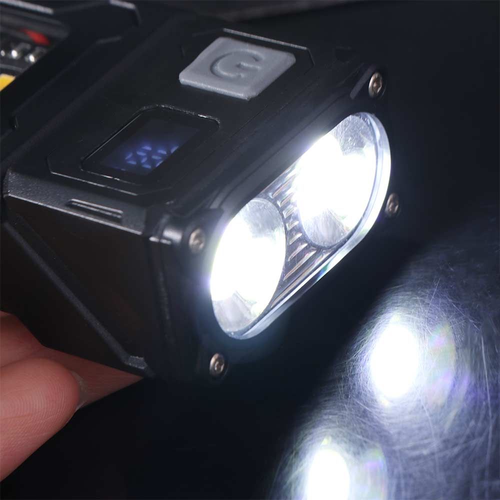 Super Bright Keychain Flashlight LED USB Rechargeable Portable Work Light with COB Emergency Light Warning Flash Lights