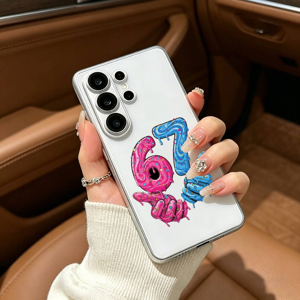 Fashio SS Six Seven 67 Прозрачный чехол для телефона для Samsung S25, S24, S21, S22, S23, S30, Ultra, S20, Plus, FE, Lite
