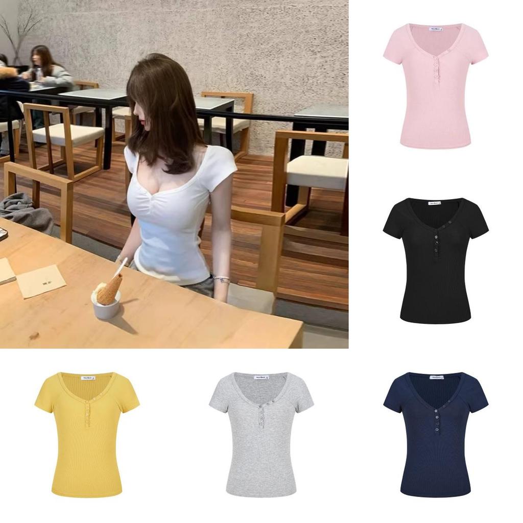 Queen White Vneck Short Sleeve T Shirt For Summer Casual Women