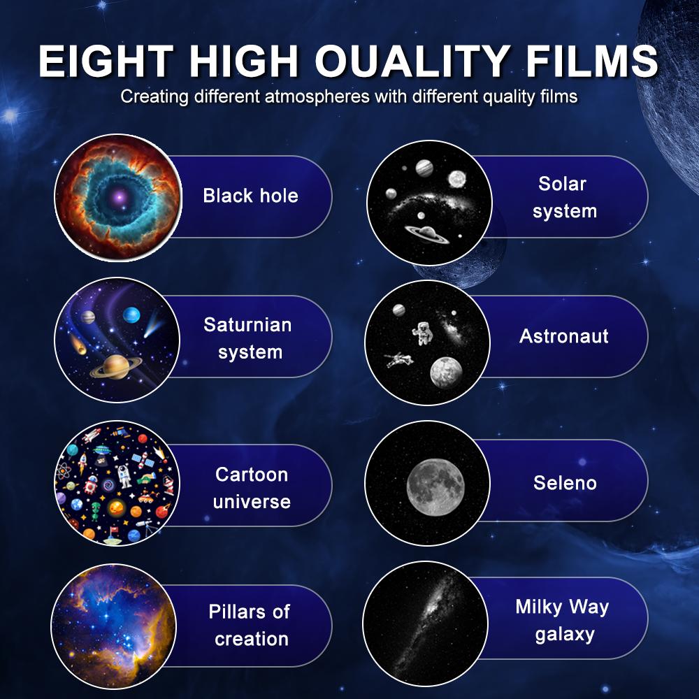Galaxy Star Bluetooth проектор ночник для спальни 8 фильмов HD Star проектор лампа с вращением на 360° для декора вечеринки