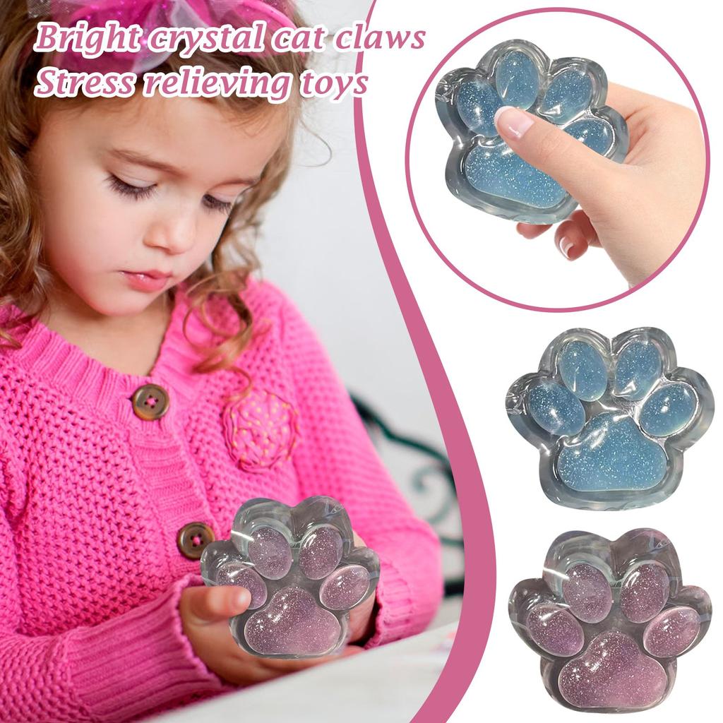 Ice Transparent Glitter Cat Pinch Fun Transparent Decompression Toy Vent Creative High Value Simulation Novel Toy Gift