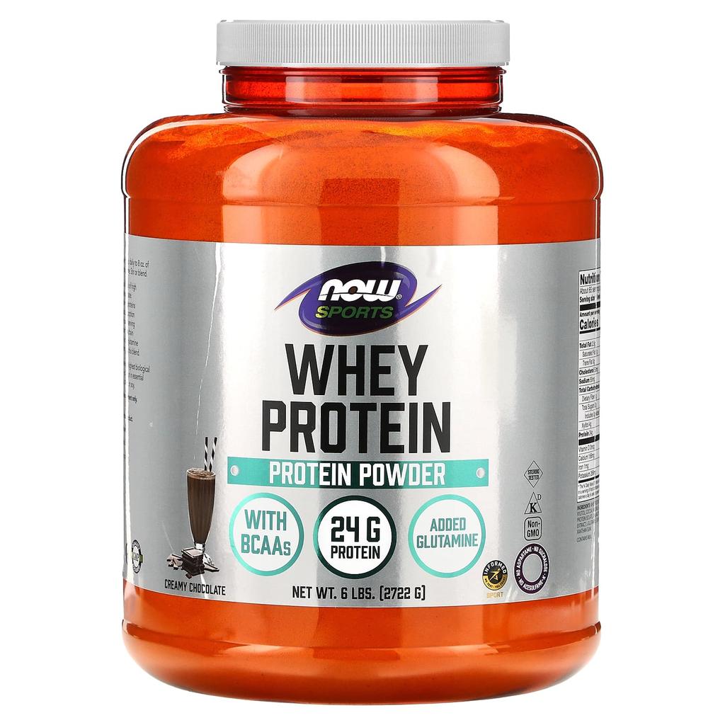 Now Foods Whey Protein, Creamy Chocolate Flavor, 6 Lbs (2,722 G)