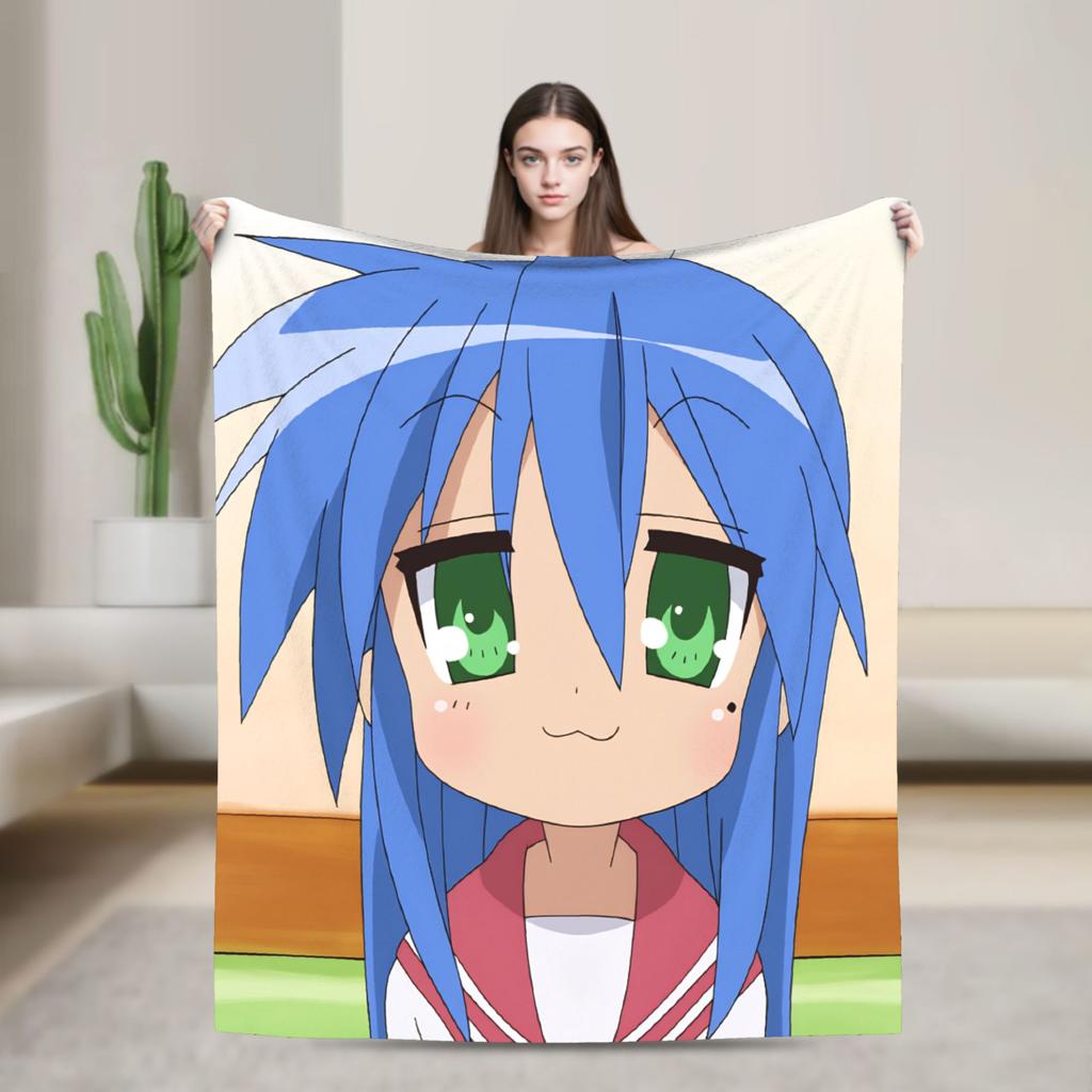 Konata izumi L-Lucky S-Star Blanket Warm Novelty Plush Bedding Throws For Child Couch Bed Flannel Bedspread Bed Cover