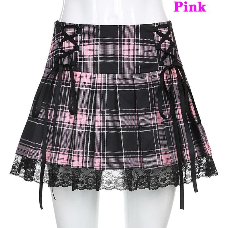 Клетчатая плиссированная юбка женская короткая мини с высокой талией А-силуэта в стиле преппи модные юбки