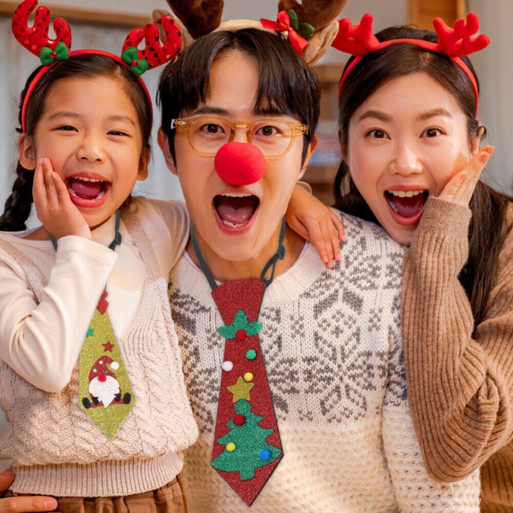 Adjustable Christmas Tree Felt Tie 12 Types Snowman Elk Tie Felt Christmas Ties Merry Christmas