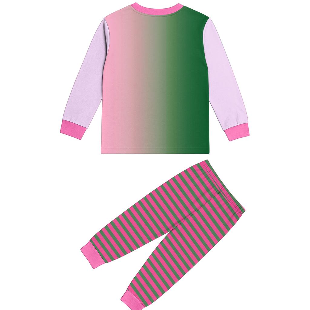 Children's Fashion Suit Skirt Round Neck Long Sleeve Top Pants