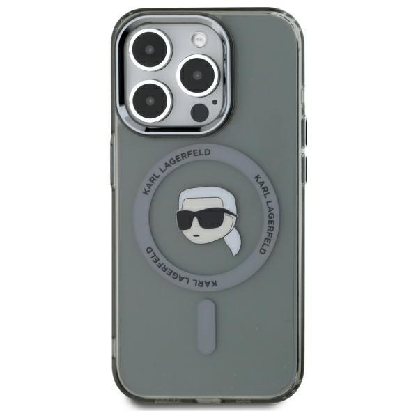 Karl Lagerfeld Klhmp15Xhlskik Iphone 15  Pro Max 6.7 Czarny/Black Hardcase Iml Metal Karl Head Magsafe