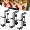 1/2/4/6Pcs Christmas Stocking Holders Rust-Proof Scratch-Resistant Adjustable Garland Hangers Fireplace Stocking Holders