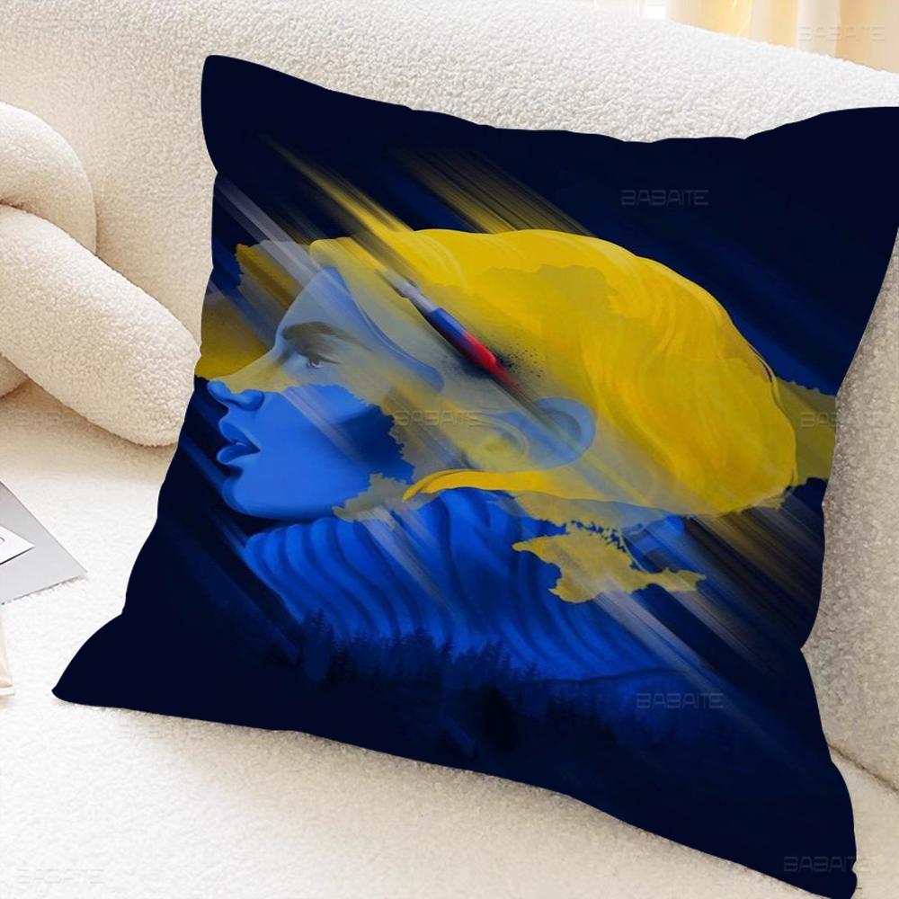 Подушка с рисунком девочки-флаг Украины Подарки Мебель для дома и офиса Спальня Диван Автомобильная Подушка Чехол 45x45см