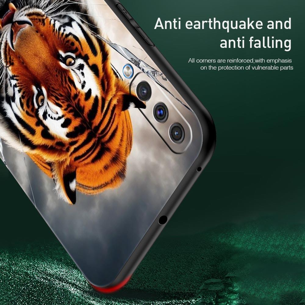 Чехол для телефона Samsung Galaxy A56 A36 A26 A16 A06 A54 A42 A34 A24 A22 A20 A12 A40 A50 5G Мягкий ТПУ Чехол Мультяшный Рисунок Тигра