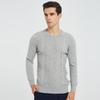 Hengyuanxiang Men's Fine Spun Pure Cashmere Round Neck Thin Sweater