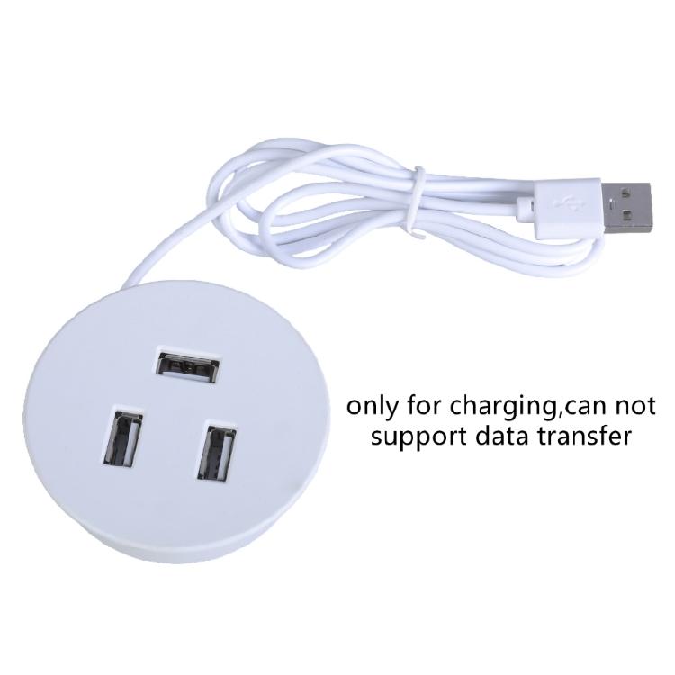 3-портовая USB настольная заглушка для отверстия, круглая настольная зарядная станция для настольного компьютера, встроенный USB адаптер питания, аксессуары