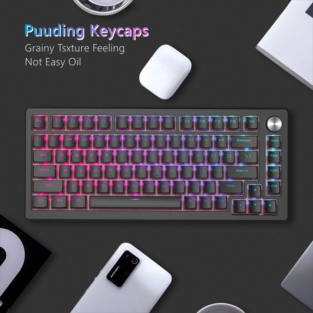 Womier Pudding Keycaps PBT Shine Through 165 Key Caps Custom Keycaps для переключателя Cherry Gateron MX Mechanical Black Phantom - Keycaps, Keycaps, Set,