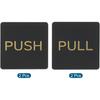 PATIKIL Push Pull Door Sign, 4 Pack Self-Adhesive Square Acrylic Gate Sticker Wall Marker for Office Store Shop, Black/Golden
