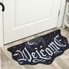 Хэллоуин Приветственный придверный коврик Полукруг Паутина Летучая мышь Череп Тыква Форма Напольный коврик Нескользящий Входной коврик для Парадной двери Крыльца Домашнее украшение