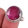 Красный Рубин(Смоделированный) Подарочное кольцо ручной работы из стерлингового серебра 925 пробы с драгоценным камнем S.9.5 d2C48