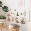 Cartoon Little Rabbit Tree Stump Forest Bedroom Living Room Home Wall Background Decorative Wall Stickers