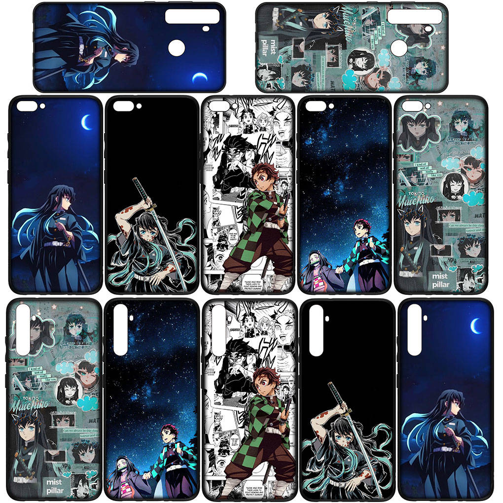 Чехол для Samsung Galaxy S25 S24 S23 iPhone 16 15 Xiaomi Redmi Note 14 13 12 16E X 11 Pro Max Moto Huawei Nezuko Demon Slayer Tanjirou Muichiro Tokito