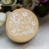 1 Pcs Creative Retro Round Wooden Stamp Popular Handwriting Wish Sentiment Wooden Rubber Round Stamp Floral Choose Word