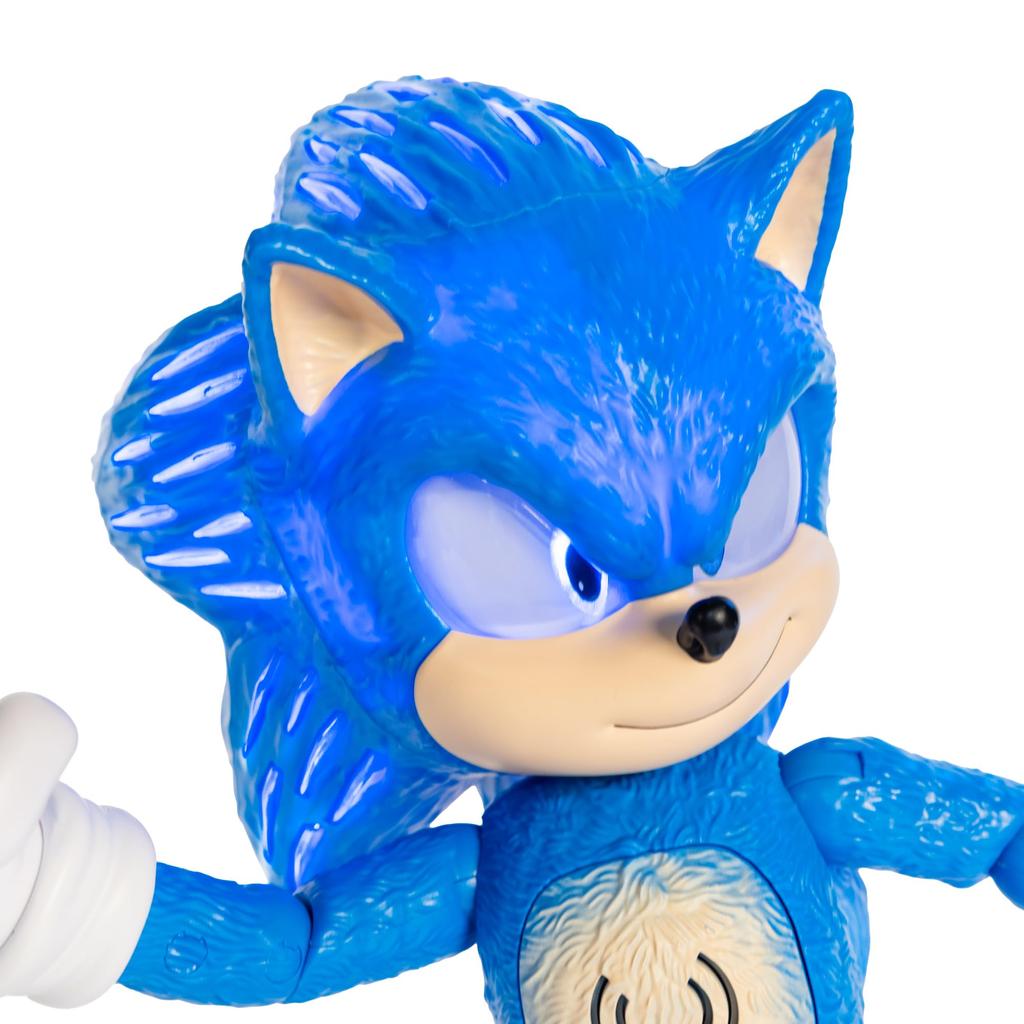 Includes Over 30 Iconic and Humorous Phrases and Sounds from the Sonic the Hedgehog 3 Ultimate Talking Sonic Figure from the Light Up Eyes and 12-inch