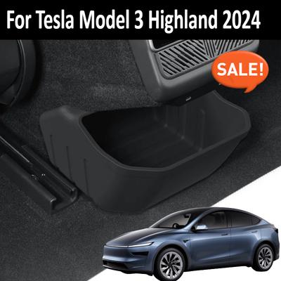 Ящик для хранения под задним сиденьем Для Tesla Model 3 Highland 2024 Ящик для хранения с задним воздуховодом Лоток-органайзер для заднего сиденья Аксессуары