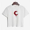 Sun Moon Print Crop Top Y2k Dark Streetwear Punk Short Sleeve Tees Young Gothic Women's T-shirt Graphic T-shirt Harajuku Corset
