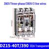 Transparent Hydraulic Electromagnetic Plastic Circuit Breaker DZ15-100T/3901 63A 100A 3-Phase 3P