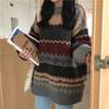 Round Neck Pullover Sweater for Women Autumn and Winter Loose Long Sleeved Knitted Sweater Jacket