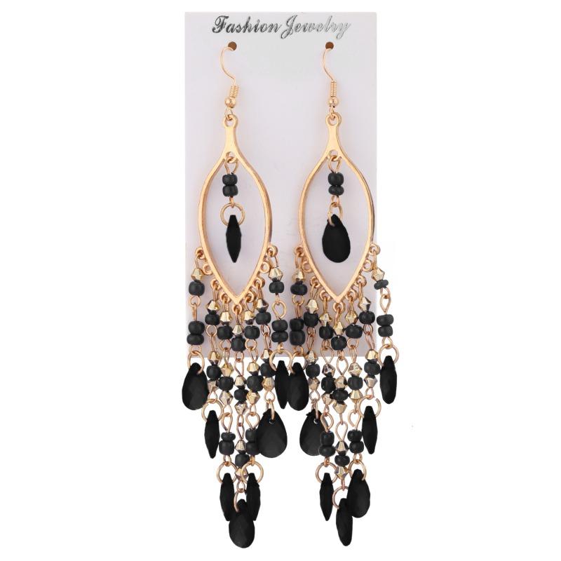 Boho Style Beaded Tassel Earrings Exquisite All-Match Lady Earrings Fashion Elegant Earring