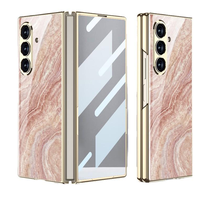 Складывающийся чехол Samsung Z Fold7 Мрамор: Стильная и модная стеклянная крышка для женщин