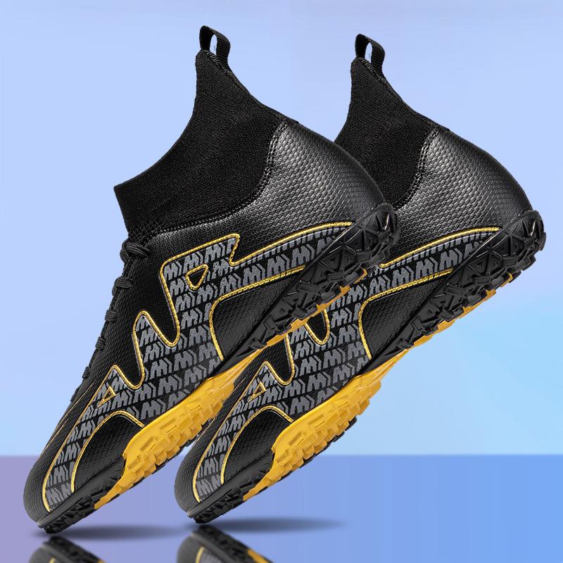 New Football Shoes Men's High-top Adult AG Spikes Artificial Grass Game Training Shoes C Romesi Sneakers Broken Nails