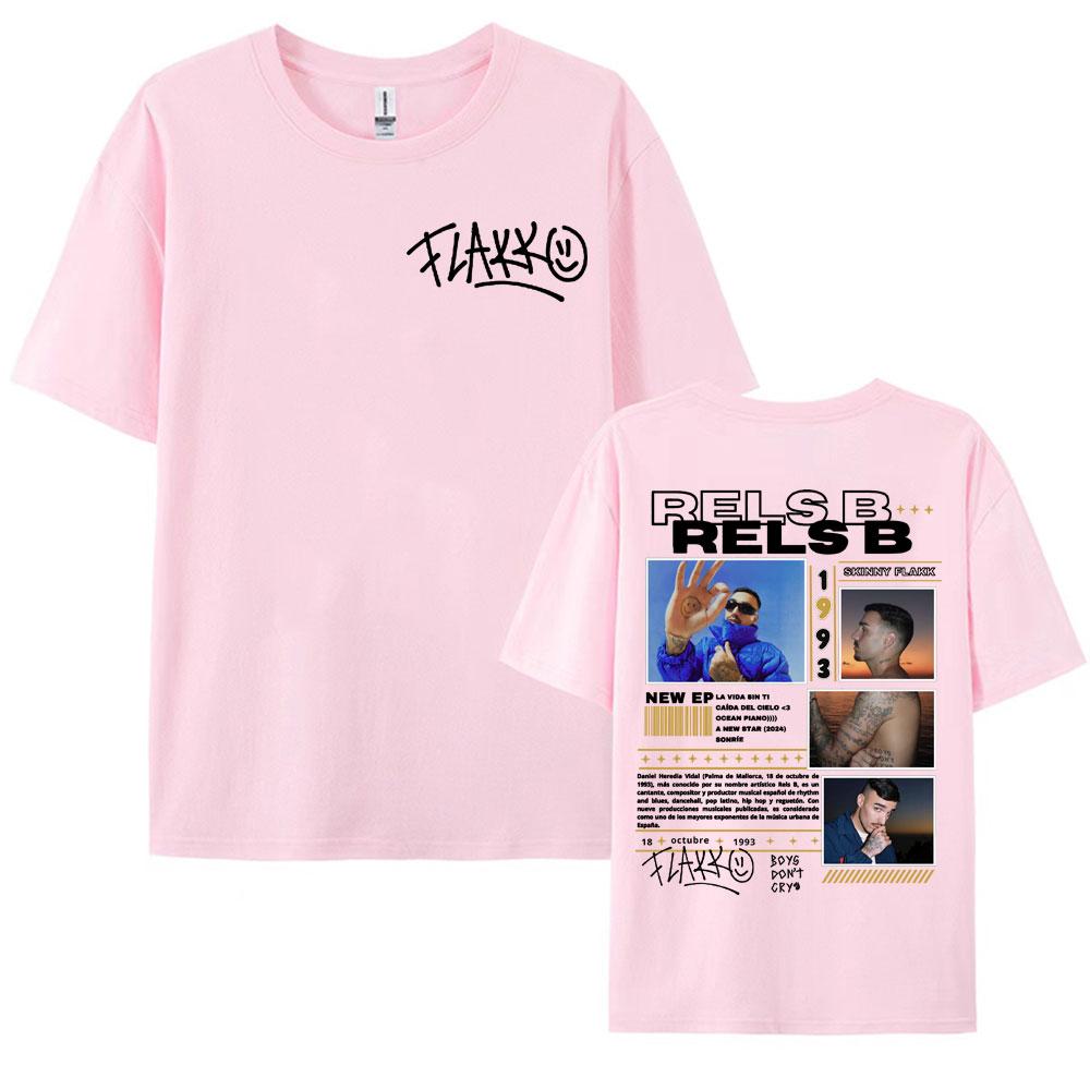 Rapper RELS B Skinny Flakk 2025 Tour Tshirt Unisex Clothing Fashion Hip Hop Punk Street Tshirts Unisex High Quality Cotton T Shirt