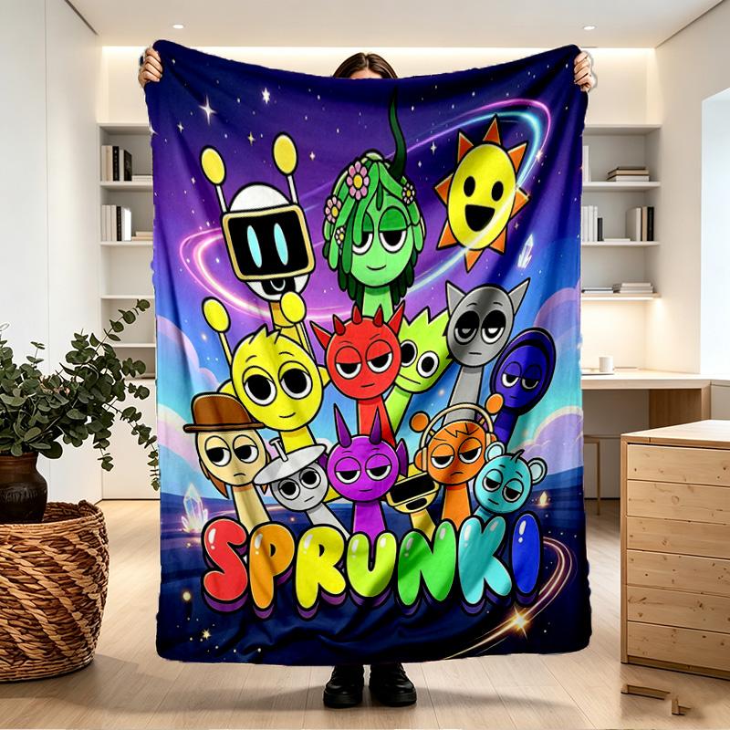 Sprunki Game Print Blanket - Soft & Comfortable, for Bedroom, Travel, Sofa, Home Decoration - Birthday Christmas Gift for Friend