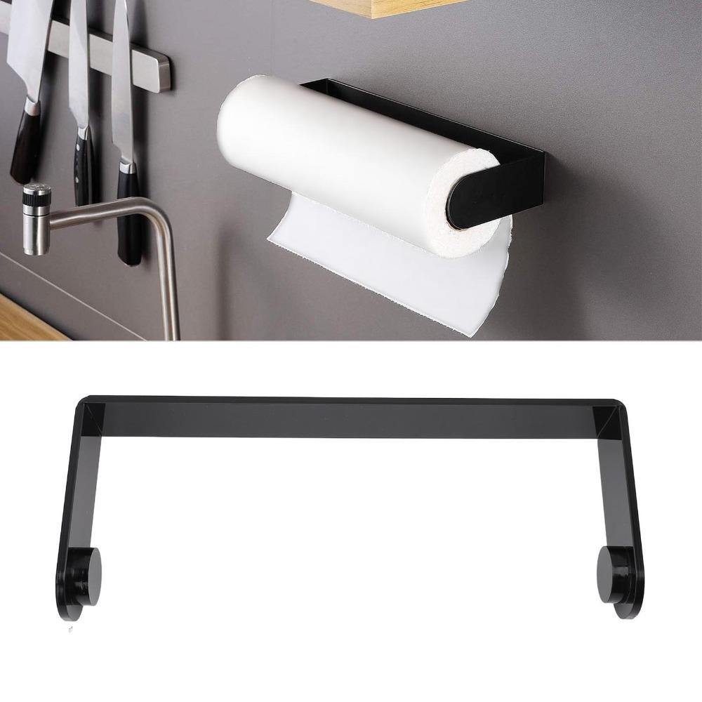 Black White Paper Towel Holder under Cabinet Acrylic Paper Towel Rack Home Office