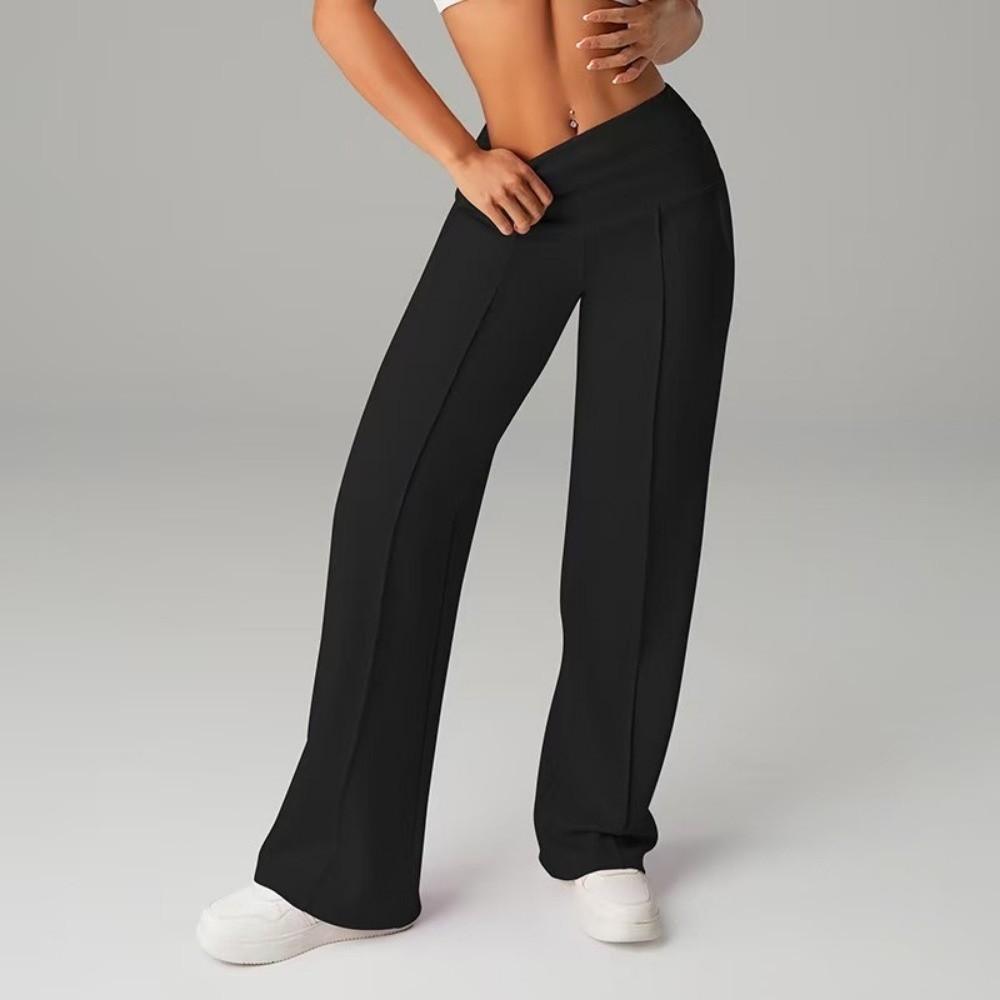With Pockets Quick-Dry Joggers Loose High-Waist Leggings Leisure Straight Wide-Leg Pants  Fitness