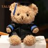 Мультяшная кукла-медведь, подарок на выпускной, мягкая, пушистая, моющаяся, с декором в шляпе, плюшевая игрушка в виде доктора, животного, выпускной топпер для торта, украшение для букета, реквизит