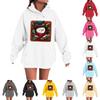 Women's Fashion Casual Long Sleeve Loose Christmas Print Hooded Sweatshirt