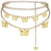 Blingbling Waist Belt Stylish Carved Butterfly Waist Chain Belt Elaborate Chain Belly Chain for Belly Dance Waist Chain