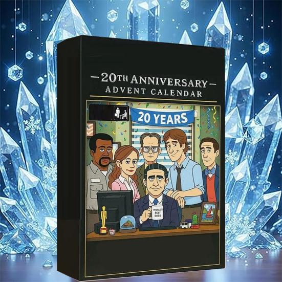 Офис 20-летний юбилей Адвент-календарь 2025 24 дня Акриловое украшение с темами телешоу Рождественский декор для обратного отсчета для фанатов и коллекционеров