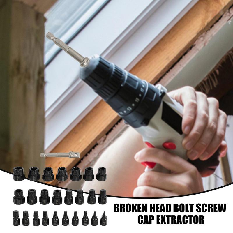 Multi-Spline Easy Out Bolt Extractor 26pcs Screw Extractor Set Tap Extractors Sturdy Build Heavy-Duty Performance For Efficient