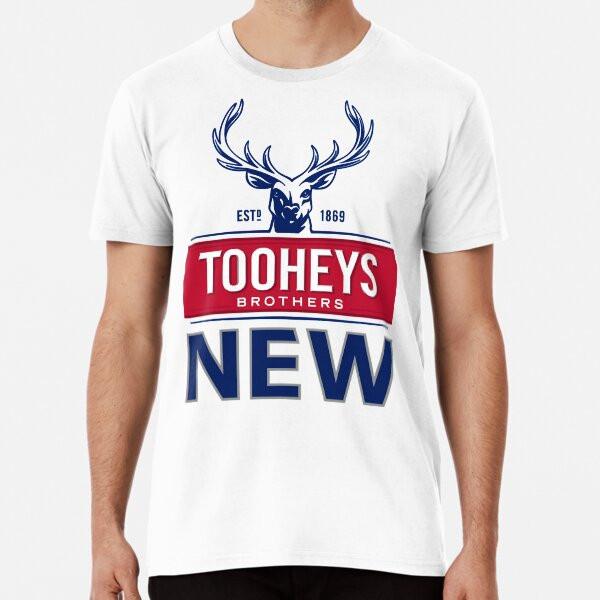 Футболка Premium с логотипом Tooheys New, размеры от S до 5XL. Сделано в Австралии/США.