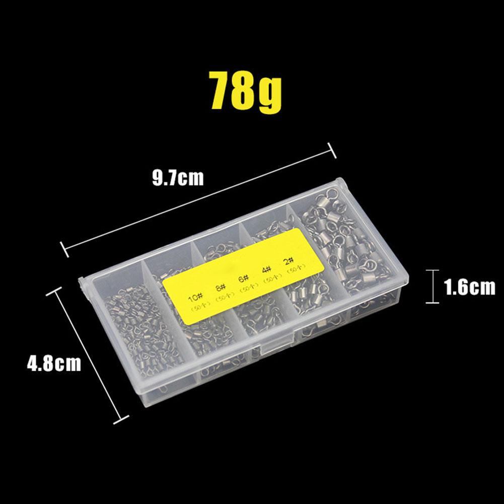 2501Pcs Anti-corrosion Wear Resistance 8 Shape Fishing Rolling Swivels Solid Ring Fishing Tackle